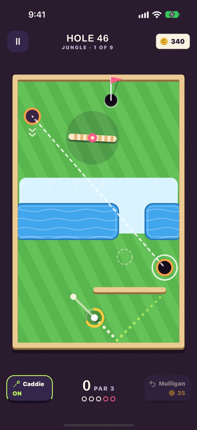 Hole 46: a tunnel and a windmill.