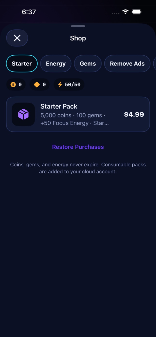 Optional packs. Nothing expires.