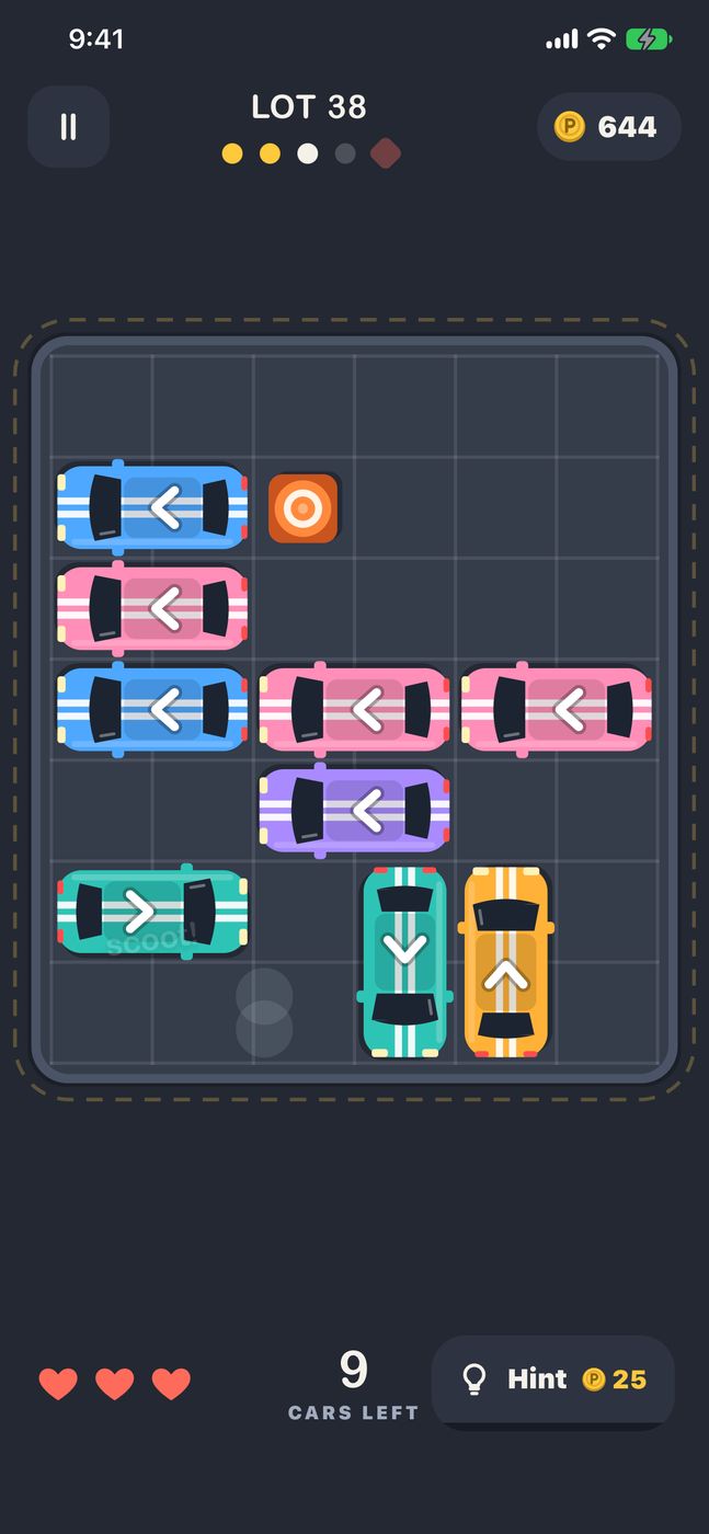 Lot 38. Tap a car and it scoots.