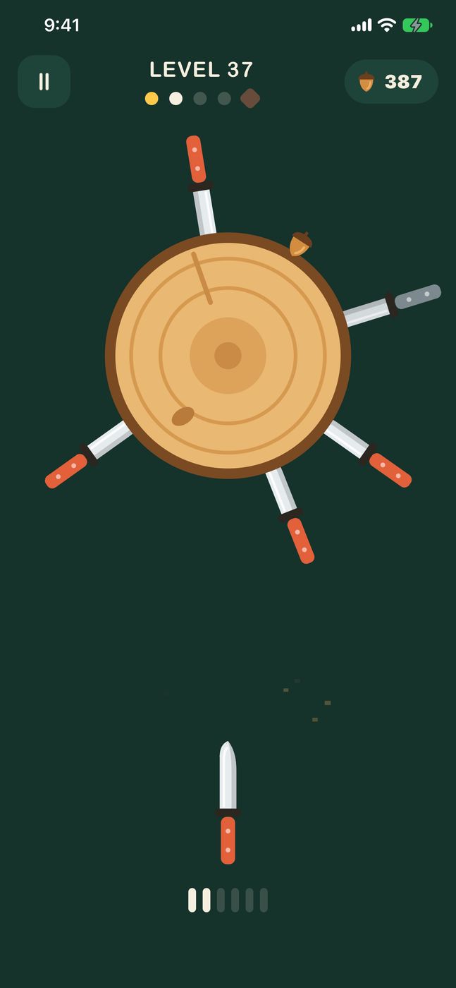 Level 37. Every knife has to stick.
