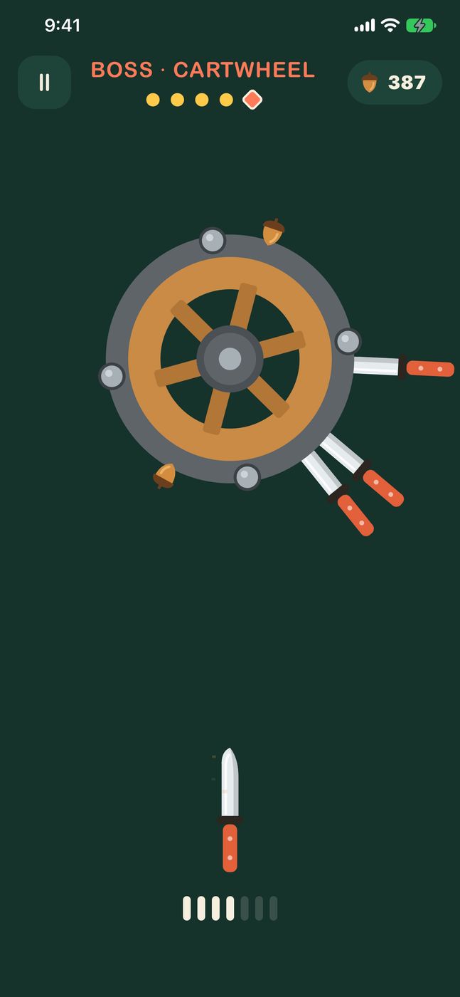 The Cartwheel boss and its iron studs.