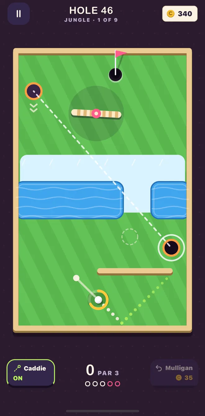 Hole 46 in the Jungle: a one-way tunnel, a windmill, ice and water