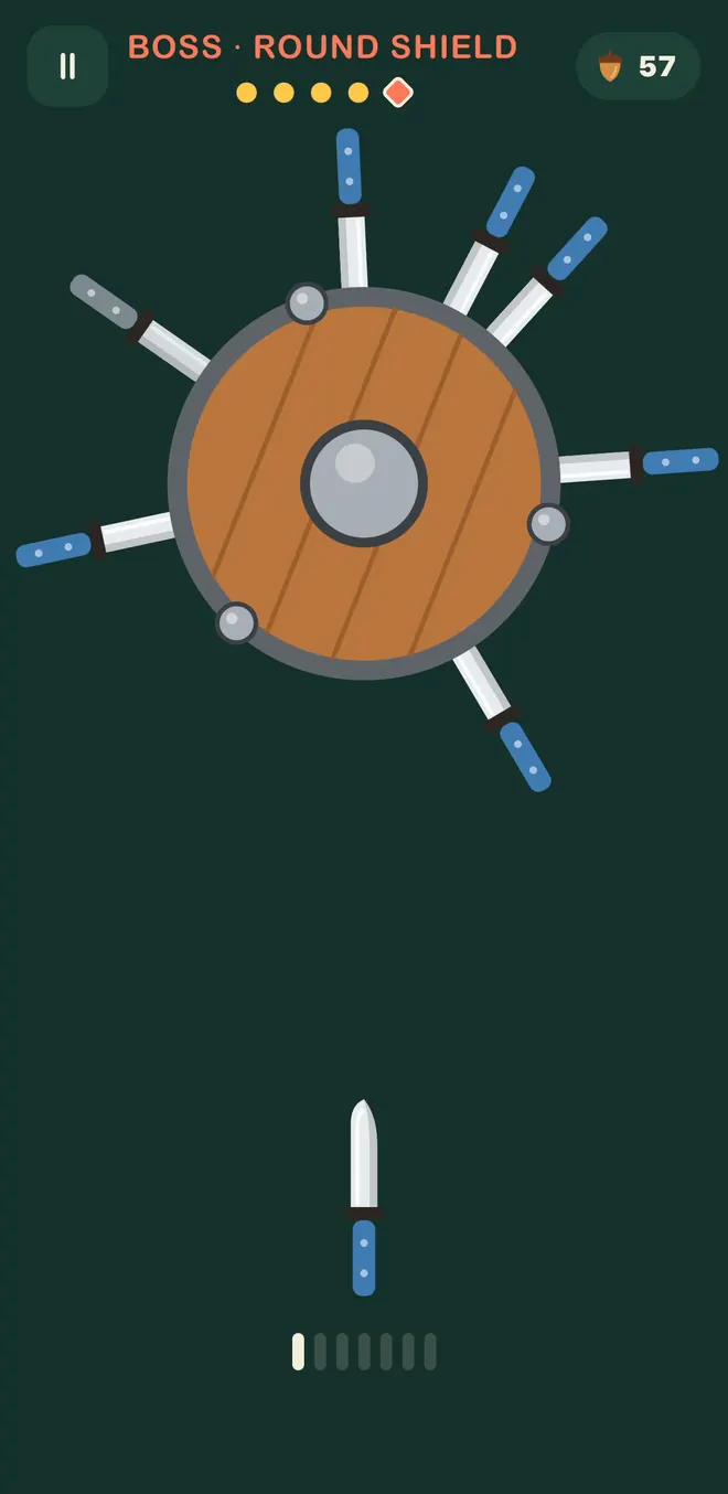The Round Shield boss full of knives